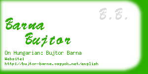 barna bujtor business card